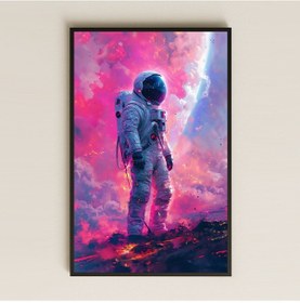 Resim Pembe Bulutlu Galaksi Ve Astronot Temalı Pleksi Tablo 