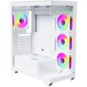 Resim Gamebooster Gb-a7501w Falcon Lıte 750w 80+ Bronze 4 Argb Fan Mid-t Atx Seavıew Beyaz Oyuncu Kasası 