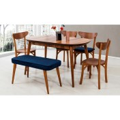 Resim Konik Yemek Masası Takımı - Ceviz 