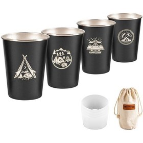 Resim Dianziye 4'lü Paslanmaz Çelik Bira Bardağı Seti - 350ml Siyah + Silikon Kılıf Ve Saklama Çantası Siyah 