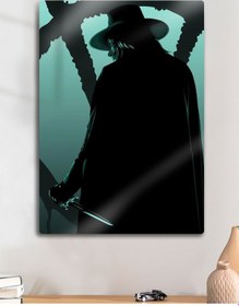 Resim V For Vendetta - Metal Baskı Dekoratif Tablo 