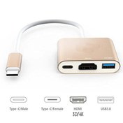 Resim Laptop Uyumlu Usb Type-C Hdmı Usb 3.0 Çevirici 