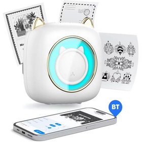 Resim Fun Print Mini Bluetooth Yazıcı,mini Yazıcı, Funprint 1 Adet Beyaz Rulo Kağıt, 3 Adet Renkli Kağıt Hediye. 