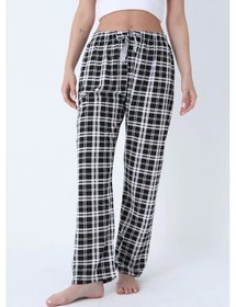Resim Ekose Desenli Beli Lastikli Unisex Pijama Altı Ekose1 
