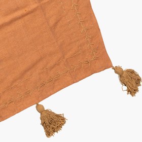 Resim Terracotta Keten Runner 