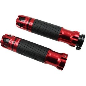 Resim Xuweiwei Kırmızı 2'li Siyah Alüminyum Motor Gidon Kaplamaları - Dönen Gaz Kolu, Dayanıklı Tutuş 