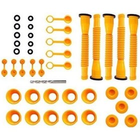 Resim Tysm Çok Amaçlı Yakıt Bidonu Nozul Seti - 5 Parça + 8mm Matkap Ucu - Taşma Önleyici, Sarı, 1.7-1.82 İnç, 1/2/5/10 Galon 