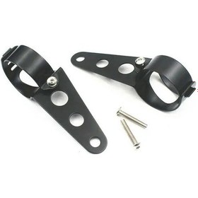 Resim Dream011 Siyah- 39-51mm Ayarlanabilir Motosiklet Far Braketi - Dayanıklı Demir Fork Kulaklı 
