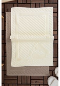 Resim Leoline %100 Pamuk Premium 2'li Ayak Havlusu Kahverengi - Krem 