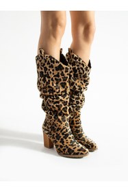Resim ALEMDAR AYAKKABI ENİD Leopar Körüklü Kadın Çizme 