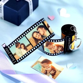 Resim Kişiselleştirilmiş Film Rulo Anahtarlık - Anılarınızı Taşıyan Nostaljik Hediye - Fotoğraf ve Spotify kod / 5 