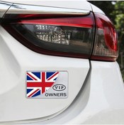 Resim Sones Evrensel Araba İngiltere Bayrağı Dikdörtgen Şekil Vıp Metal Dekoratif Etiket Gümüş 