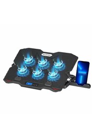 Resim Delixa Blueforce Sx-35 Snower 6 Fanlı 9-15,6 inç Notebook Soğutucu Stand Telefon Standlı Siyah 