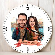 Resim Kadim İstanbul ve Aşkımız Karikatürlü Duvar Saati 