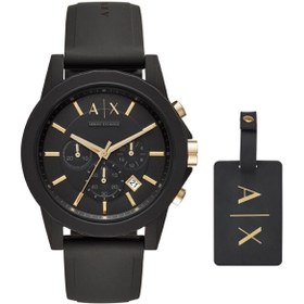 Resim Armani Exchange AX7105 Erkek Set Kol Saati ve Valiz Etiketi 