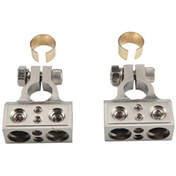 Resim 2 Adet Pozitif Ve Negatif Araba Metal Konnektörleri Terminalleri Kitleri İle Kelepçeler Klipsler 