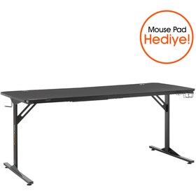 Resim Adore Mobilya Epic-X Oyuncu ve Bilgisayar Masası-Siyah 180x76x80 cm 