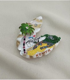 Resim Magnet Midye Deniz Palmiye Nazar Göz Boncuk Taşlı Mıknatıslı Buzdolabı Süsü 