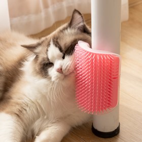 Resim 1 adet Kendi Kendini Güzelleştirme Kedi Fırçası, Köşe Masaj Çatalı, Kediler ve Köpekler için Pet Saç Temizleme Aracı, Kolay Montajlı Yumuşak Plastik Tırmıkları Pet Güzellik Aleti 