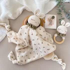 Resim Amigurumi Havlu&Müslin Tavşan Uyku Arkadaşı - 2li Set 