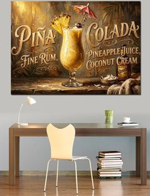 Resim Piña Colada Tropikal Kokteyl Görseli Dekoratif Kanvas - Mdf Ahşap Tablo 