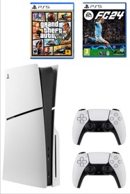 Resim Sony Playstation 5 Slim CD'li Versiyon 1TB + Türkçe Menü + 2.DualSense Joystic + GTA 5 ve FC 24 Hediyeli 