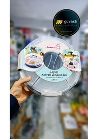 Resim 7 Bölmeli Lüx Kahvaltılık, Çerezlik, Saklama Kabı Evinizin Gereci Gri-şeffaf Gri - Şeffaf 