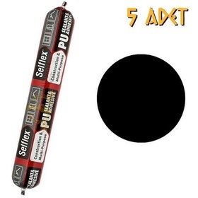 Resim Selsil Poliüretan Sosis Mastik Yapıştırıcı Pu50 Siyah 600 Ml. - 5 Adet Siyah Siyah 