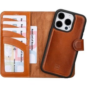 Resim Bouletta Apple Uyumlu iPhone 15 Pro Deri Cüzdanlı Kılıf Rst2ef 