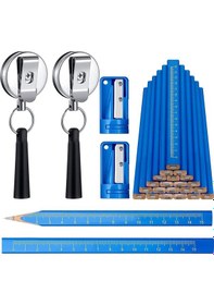 Resim 20'li İnşaat Kalemi, 2'li Kalemtıraş Ve 2'li Kalemlik, Set 