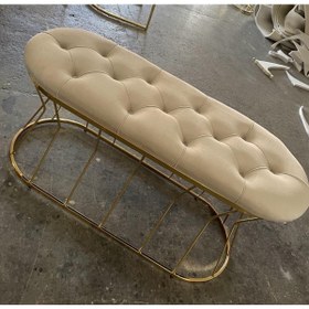 Resim numan metal Bench Gold Tasarım Cafe Masa Sandalye Güzellik Salonları 