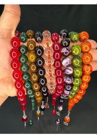 Resim Efe Boy Şak Şak Maskot Akrilik Tesbih 9 Adet Karışık Renk T-772-6 