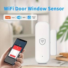 Resim 1 adet/2 adet Tuya Akıllı Ev Güvenliği: WiFi & Kablosuz Manyetik Kapı/Pencere Sensörü Alarmlı - Ses Kontrolü, Uygulama Uzaktan Kumandası, -Alexa & Google Assistant ile Uyumlu 