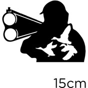 Resim MIGNATIS Elinde Tüfeği Ile Kuş Avlamaya Çalışan Avcı Sticker 15cm - Siyah 