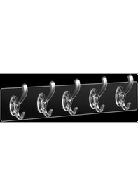 Resim Sengenegel 5'li Kendinden Yapışkanlı Kapı Duvar Askısı Ağır Yük Taşıma 6x6cm Şeffaf Güçlü Yapışkanlı Askı Şeffaf 