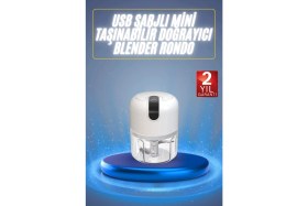 Resim Herşeytrend Mini El Rondosu Şarjlı Doğrayıcı Taşınabilir Rondo Blender 250 ml 