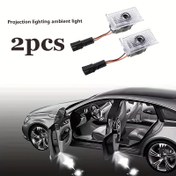 Resim 2 Adet Model 3, Model X, Model S Uyumlu Karşılama Işıklı Dekorasyon Kapı Projeksiyonu Atmosfer LED Aydınlatma 12-24V Araç Lambası Kolay Montaj Yüksek Parlaklık Lisanslı LED Işık 