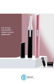Resim Noriyen Premium Özel Seri Pilli Burun Kıl Alma Sakal Düzeltme Kaş Bıyık Kulak Burun Kılı Temizleme Makinesi 