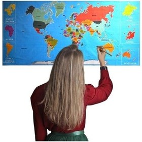 Resim Büro Ev Dekoru İçin 118x568cm Manyetik Tutunan Atlas Dünya Haritası Duvar Süsü Stickerı 