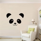 Resim CLK Auto Yatak Odası Duvar Sticker Sevimli Panda Desen Çıkarılabilir Dekoratif Sticker 