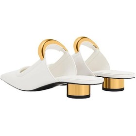 Resim Jw Pei Helena Pierced Mules Claret Red Vegan Deri Topuklu Terlik, Şık Ve Rahat Tasarım Beyaz 