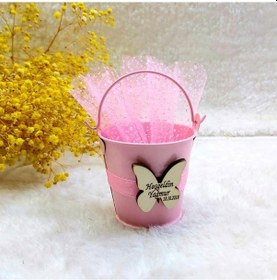 Resim Metal Kova Pembe Kız Bebek Şekeri 30 Adet 