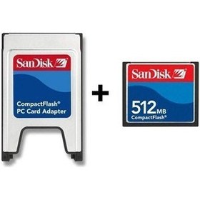 Resim Sandisk Pcmcıa-Cf Compact Flash Adaptör + 512MB Compact Flash Kart 