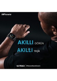 Resim HiFuture Ultra3 2.01" BT Arama IP68 Su Geçirmez AOD Ekran SpO2 Akıllı Saat (Hifuture Türkiye Garantili) 
