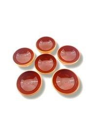 Resim Toprak Sırlı 10cm Kase 6 Lı Takım Kahverengi 