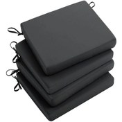 Resim Lüx Mekan Sandalye Minderi Yemek Sandalyesi Minderi Bahçe Minderi 4 Adet Antrasit 