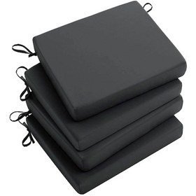 Resim Lüx Mekan Sandalye Minderi Yemek Sandalyesi Minderi Bahçe Minderi 4 Adet Antrasit 