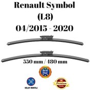 Resim Renault Symbol L8 2015 2016 2017 2018 2019 2020 Uyumlu Ön Cam Muz Tipi Silecek Süpürgesi Seti 550/480mm Silbak 