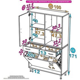 Resim Modilayn Yeni Afra 100x173x32,5 Cm' Lik 1 Çekmece, 3 Göz Sepet, 2 Kapak, 6 Raf Dar Alan Banyo Dolabı Beyaz 