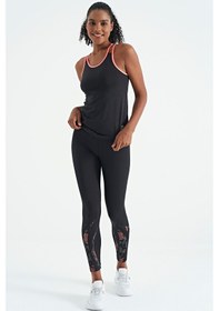 Resim Tommy Life Siyah Çift Askılı Sırt Detaylı Standart Kalıp Kadın Spor Atlet - 97258 Siyah 